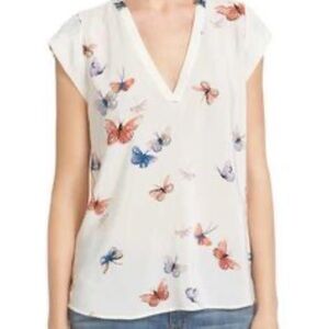 Joie Rubina 🦋 Butterfly 🦋 Print Silk Shirt Size XXS